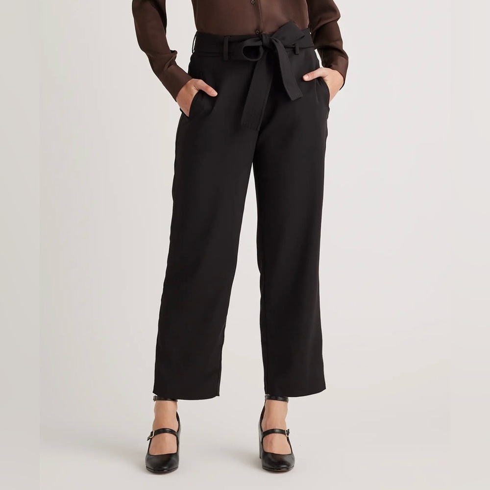 Quince Tie-Waist Women's black Trousers - size 0